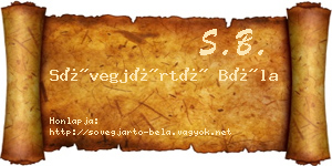 Sövegjártó Béla névjegykártya
