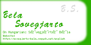 bela sovegjarto business card
